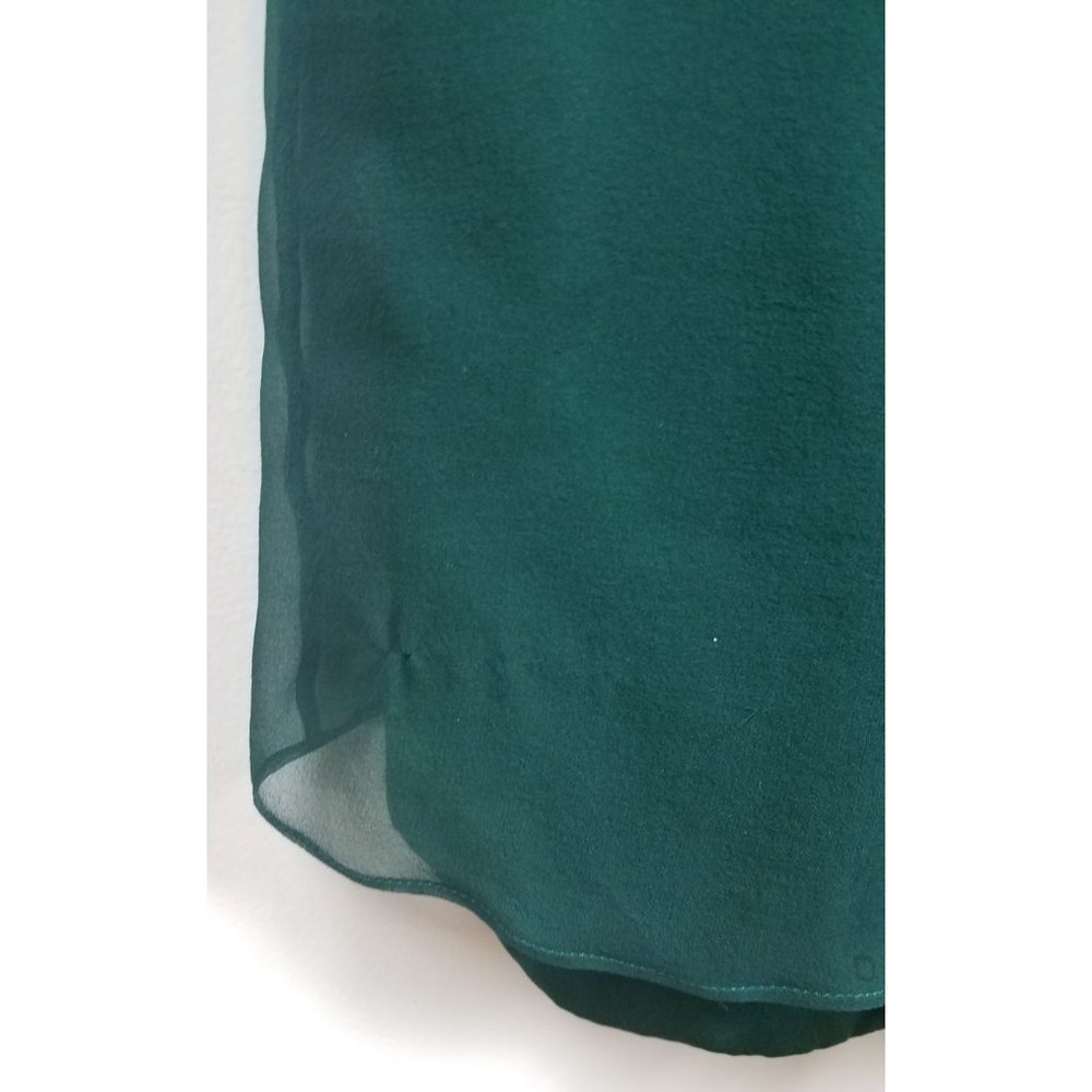 Vintage 80's Becky Bisoulis Sz. 4 Green Off The Shoulder Rose Long Formal Dress - Picture 7 of 11